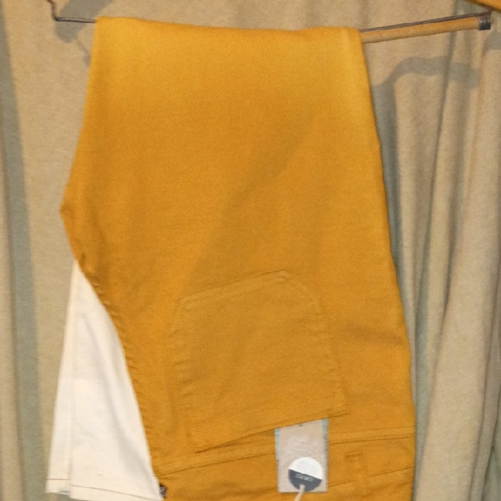 Prana Mustard and White Straight Leg Pants